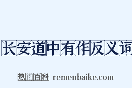 长安道中有作反义词是什么意思的图片